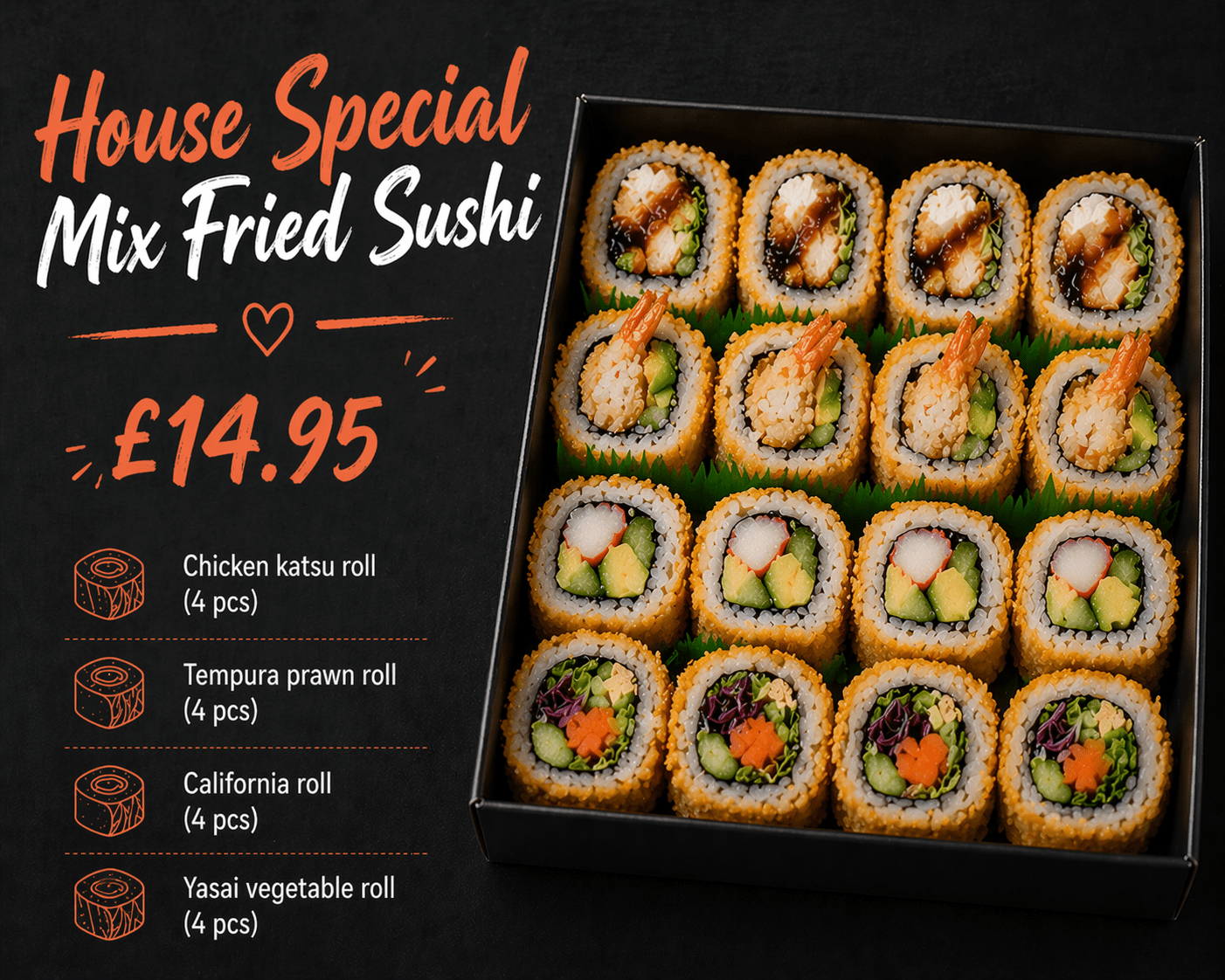 House Special Mix Fried Sushi