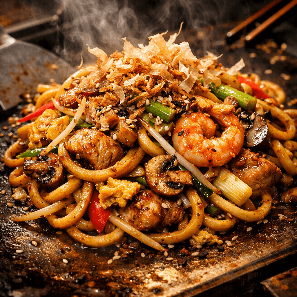 Chicken & Prawn Yaki Udon